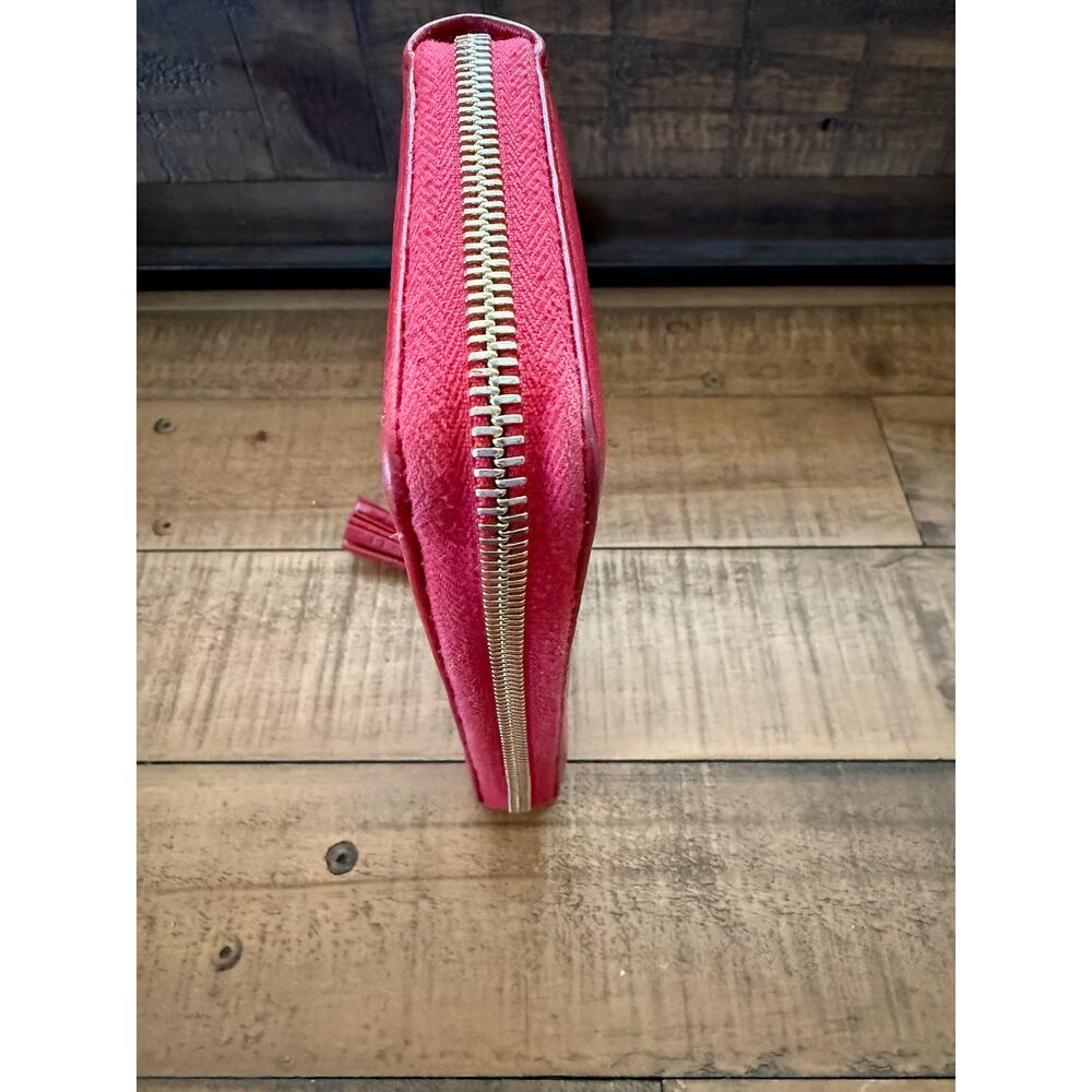 Gucci Soho Wallet Women's Red Leather Zip Around Tassel GG Logo W/COA - Picture 12 of 14